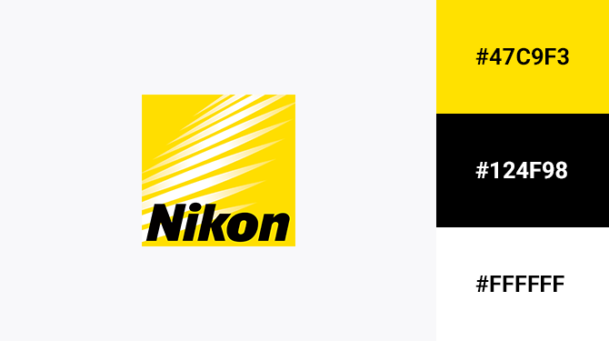 cach ket hop logo mau vang va mau den Nikon