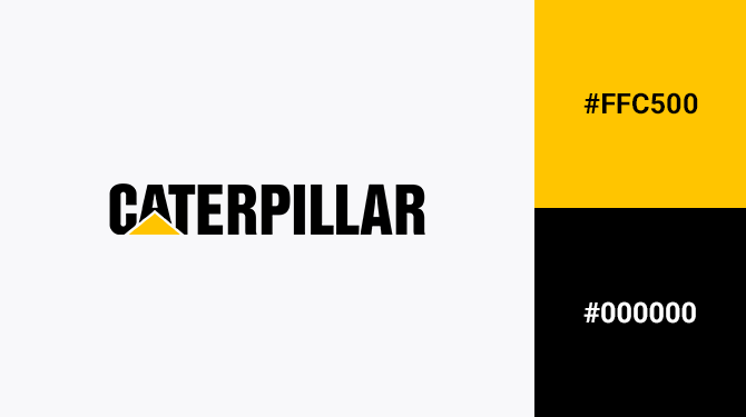 cach ket hop logo mau den va mau vang Caterpillar 