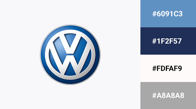 cach ket hop logo mau xam va mau xanh Volkswagen