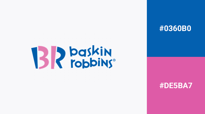 cach ket hop logo mau hong va xanh la cay Baskin Robbins