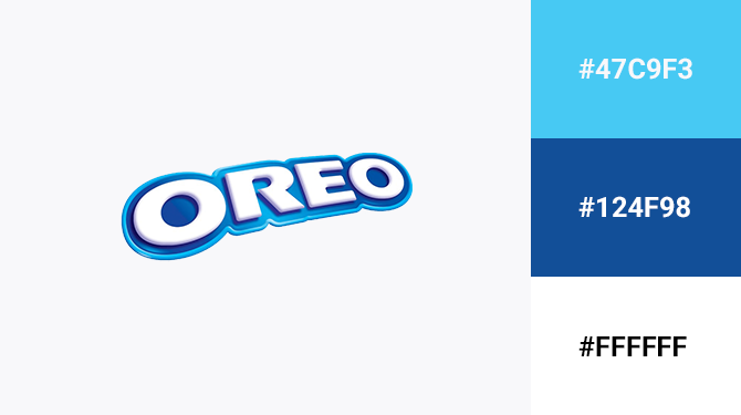 cach ket hop logo mau xanh lam va mau trang Oreo