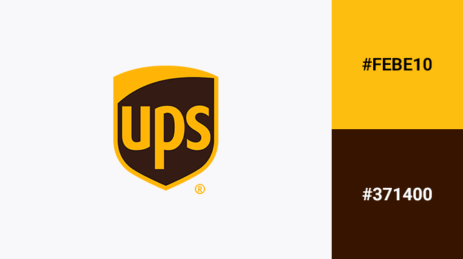 cach ket hop logo mau nau va mau vang Ups