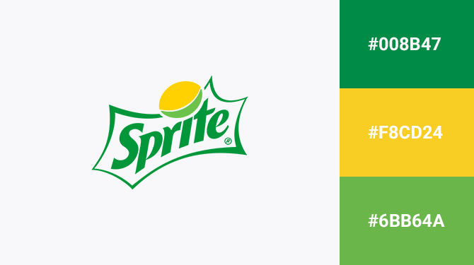 cach ket hop logo mau xanh la cay va may vang Sprite 