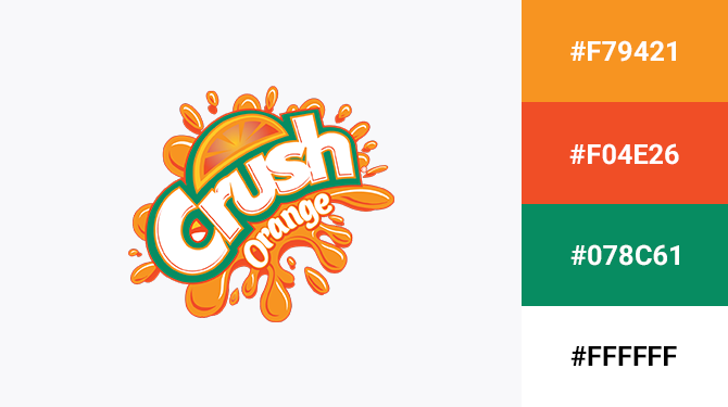 cach ket hop logo mau cam va mau xanh la Crush Orange