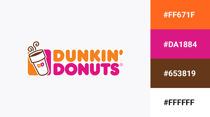 cach ket hop logo mau hong va mau cam Dunkin Donuts