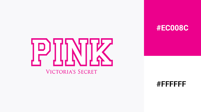 cach ket hop logo mau hong va mau trang Victorias Secret Pink 