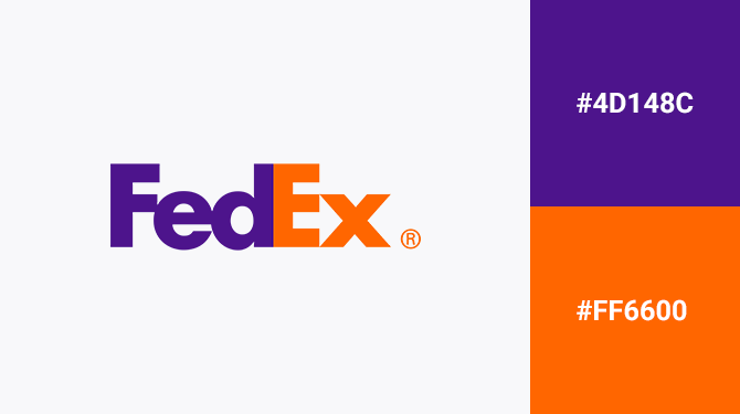 cach ket hop logo mau tim va mau cam Fedex