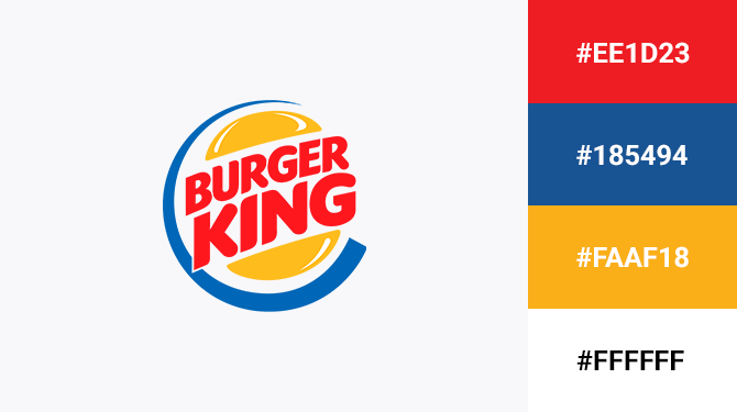 cach ket hop logo mau do mau vang va mau xanh Burger King