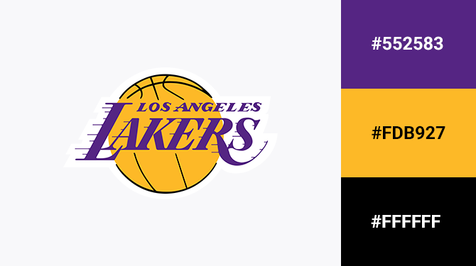 cach ket hop logo mau vang va tim Los Angeles Lakers